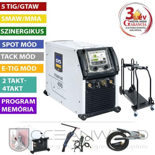 TIG TITANIUM 400 AC/DC TRI PACK HEGESZTŐ INVERTER